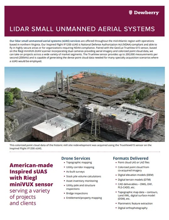 Lidar Small Unmanned Aerial Systems