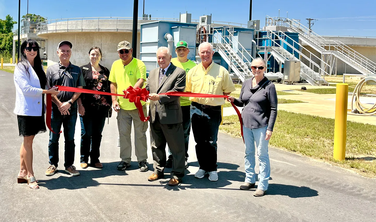 City of Freeport officials gathered at the facility to celebrate completion of the newly constructed WWTF increasing its capacity from 0.6 to 1.5-MGD.
