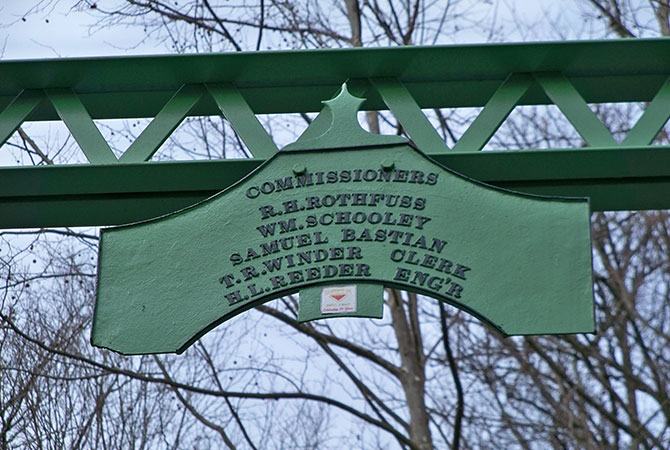 Salvaged by a private citizen, the original bridge plate was reinstalled. 
