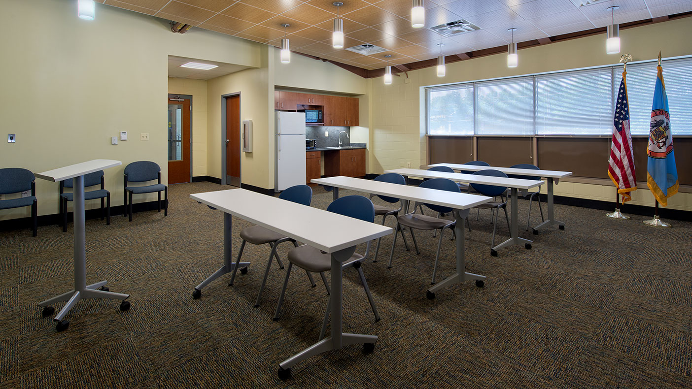 The building also includes a more spacious multi-function community room. 