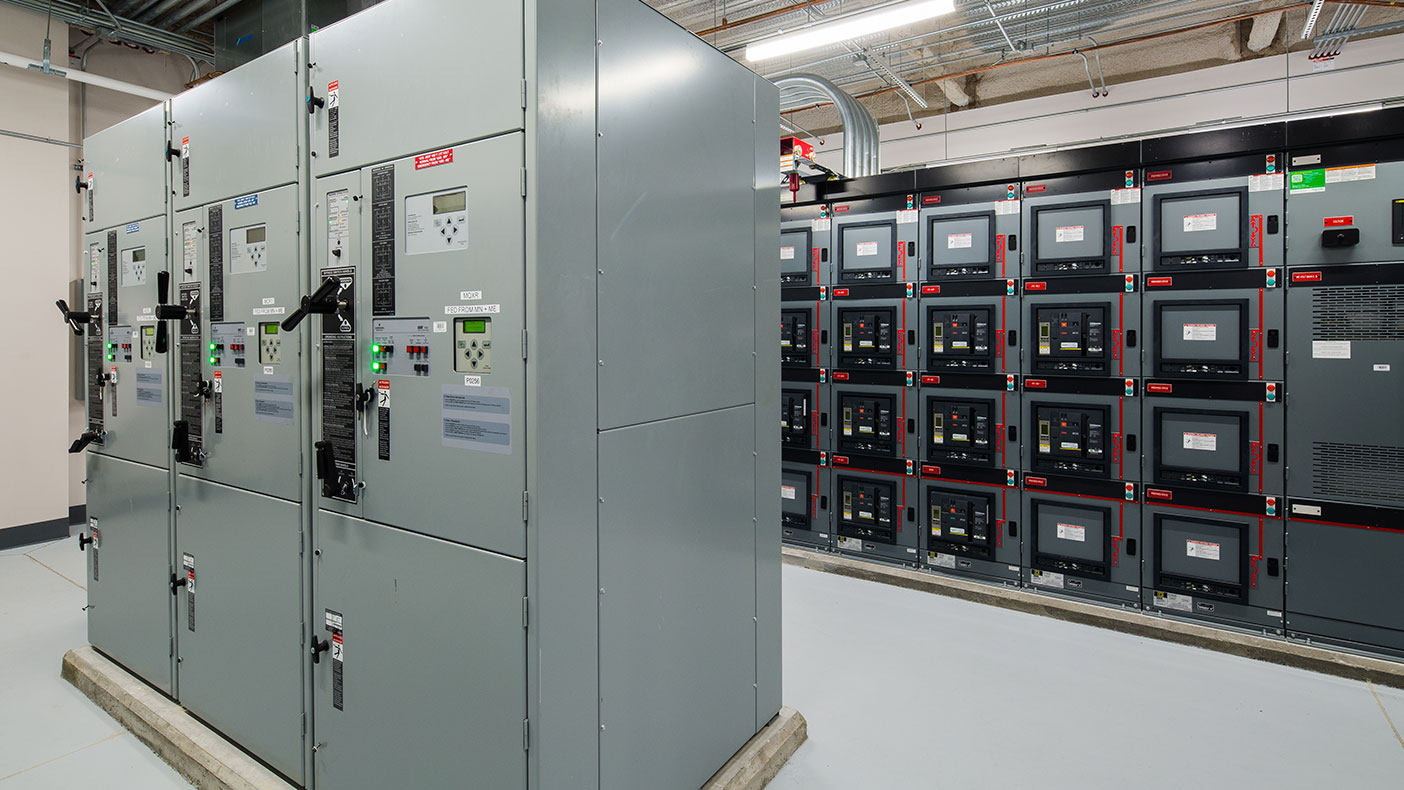 The new electrical service is designed for future expansion and is protected by 480-volt automatic transfer switches.