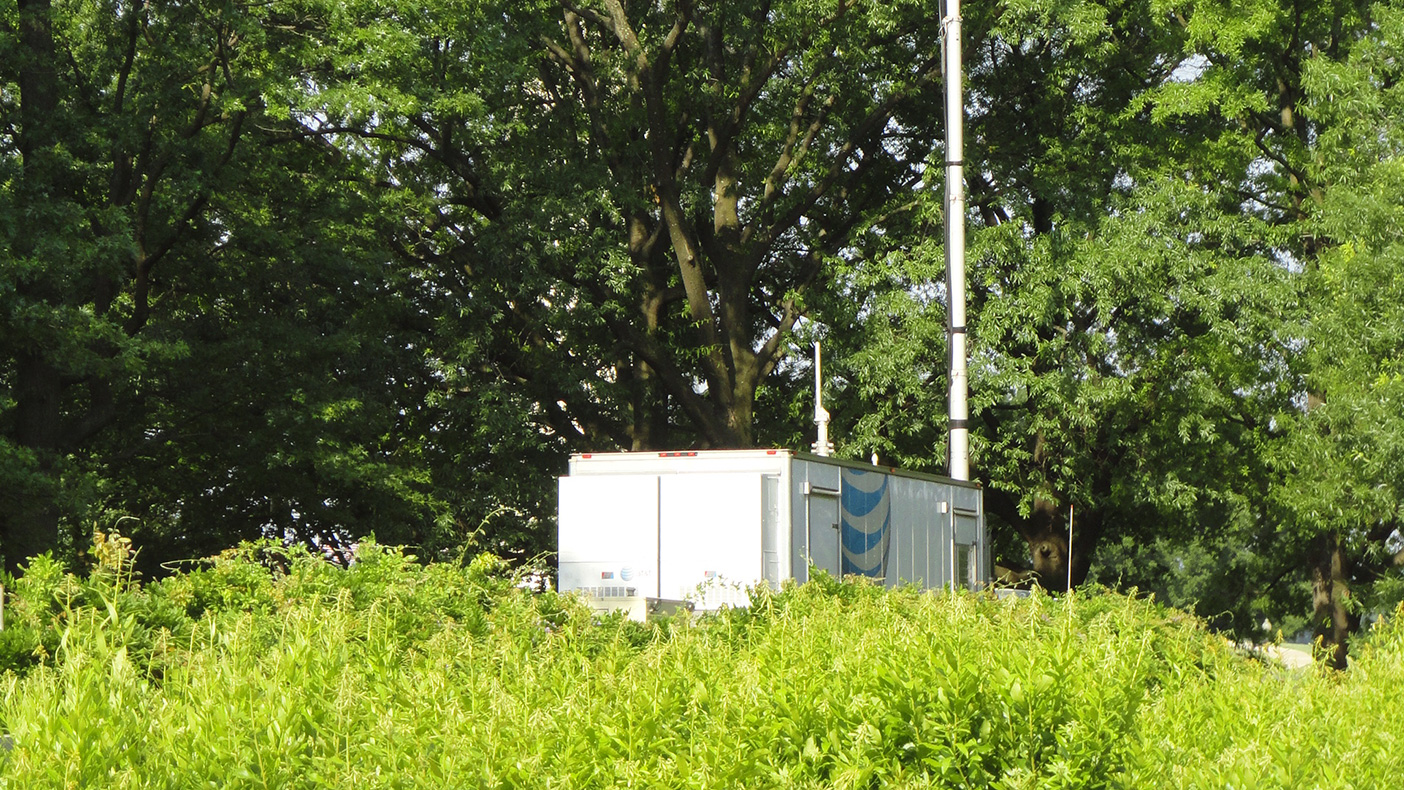 The mobile unit was installed in a centrally located area to provide sufficient coverage, but as unobtrusively as possible to the adjacent National Museum of American History.