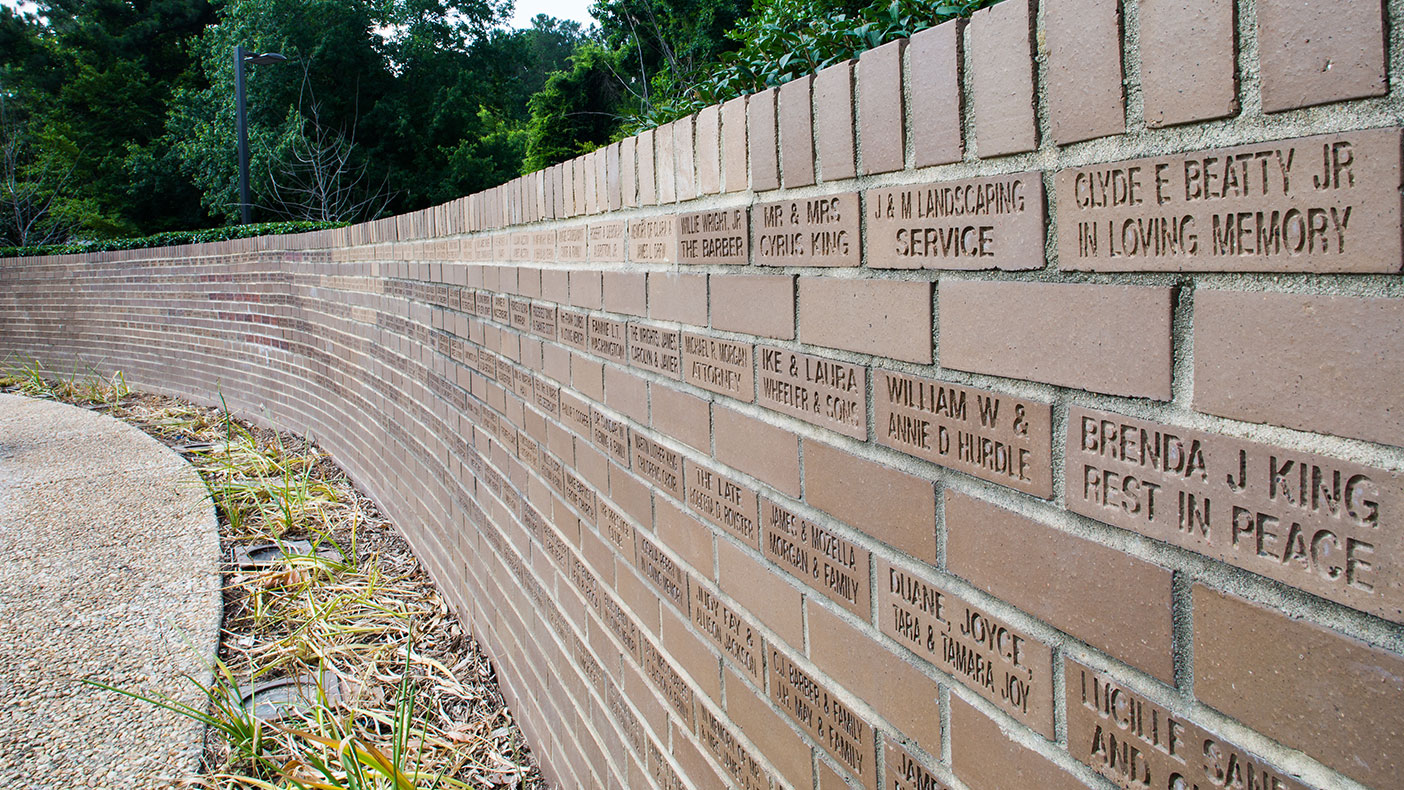 The donor wall recognizes those who helped make the Dr. Martin Luther King, Jr. Memorial Gardens a reality.