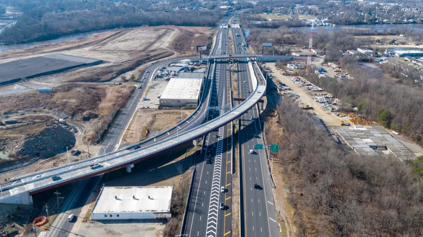 Looking South on the I-295 corridor’s new ramps.