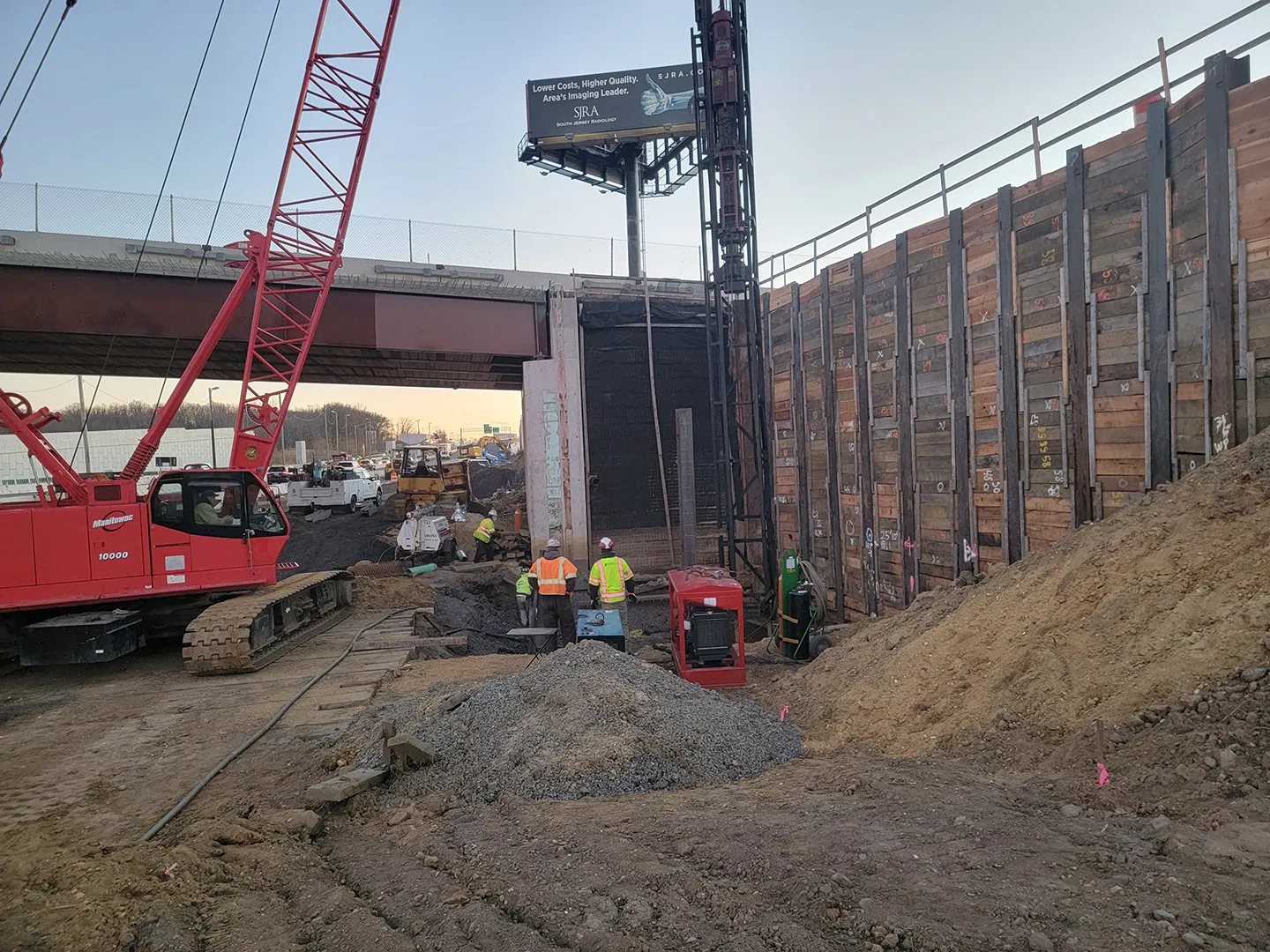 Test pile at Creek Road Bridge in the east abutment.