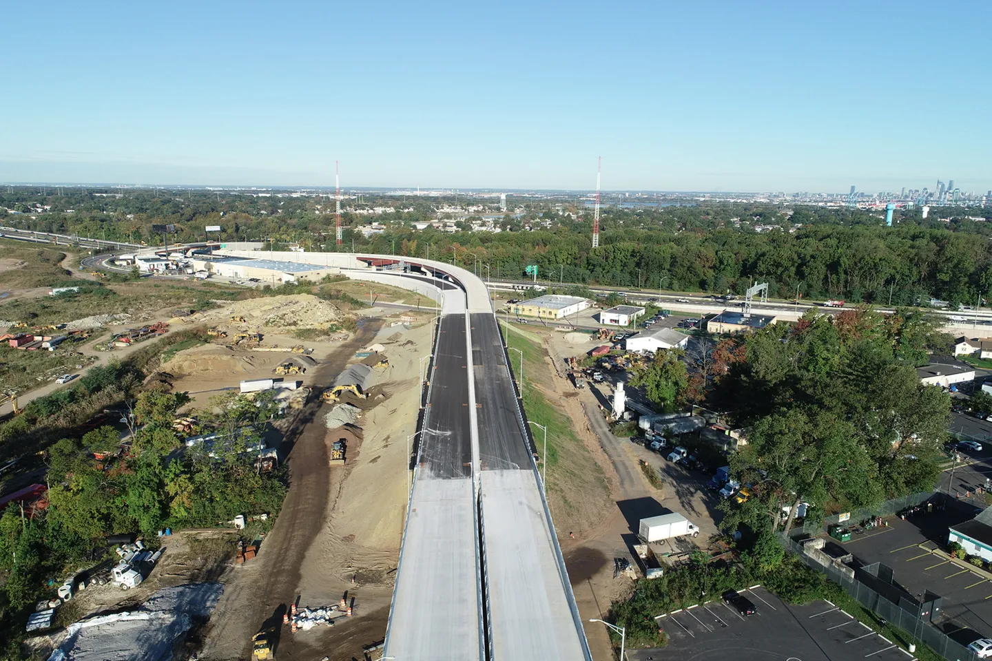 The southwest view of ramps looking towards I-295.