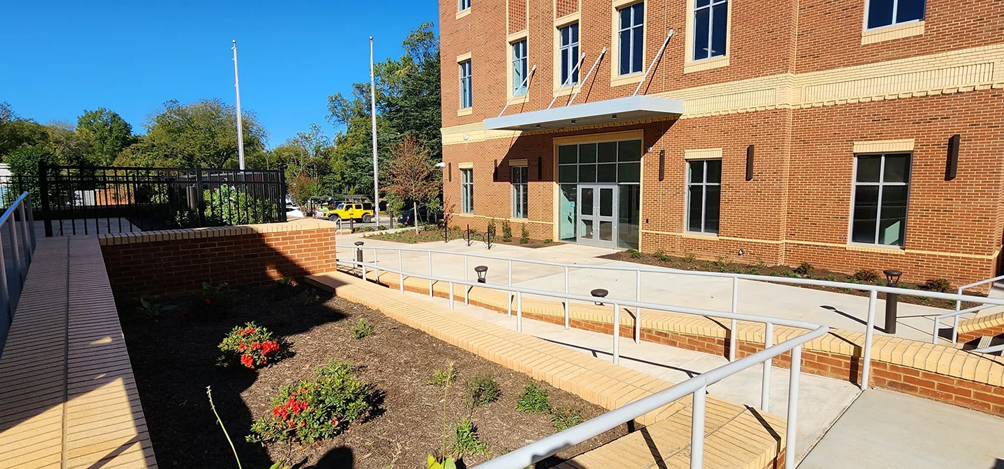 Landscape architecture incorporated throughout the design enhances the facility’s features using native plants and pollinator species.