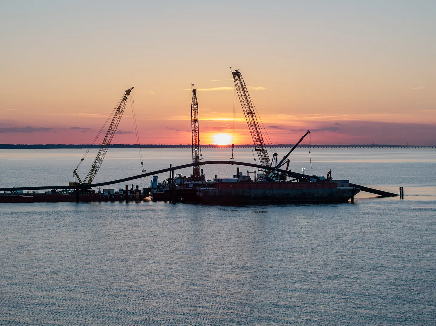 The James River Crossing design-build project supports Hampton Roads Sanitation District’s (HRSD) Sustainable Water Initiative for Tomorrow (SWIFT) program. Photo courtesy of Garney Construction.