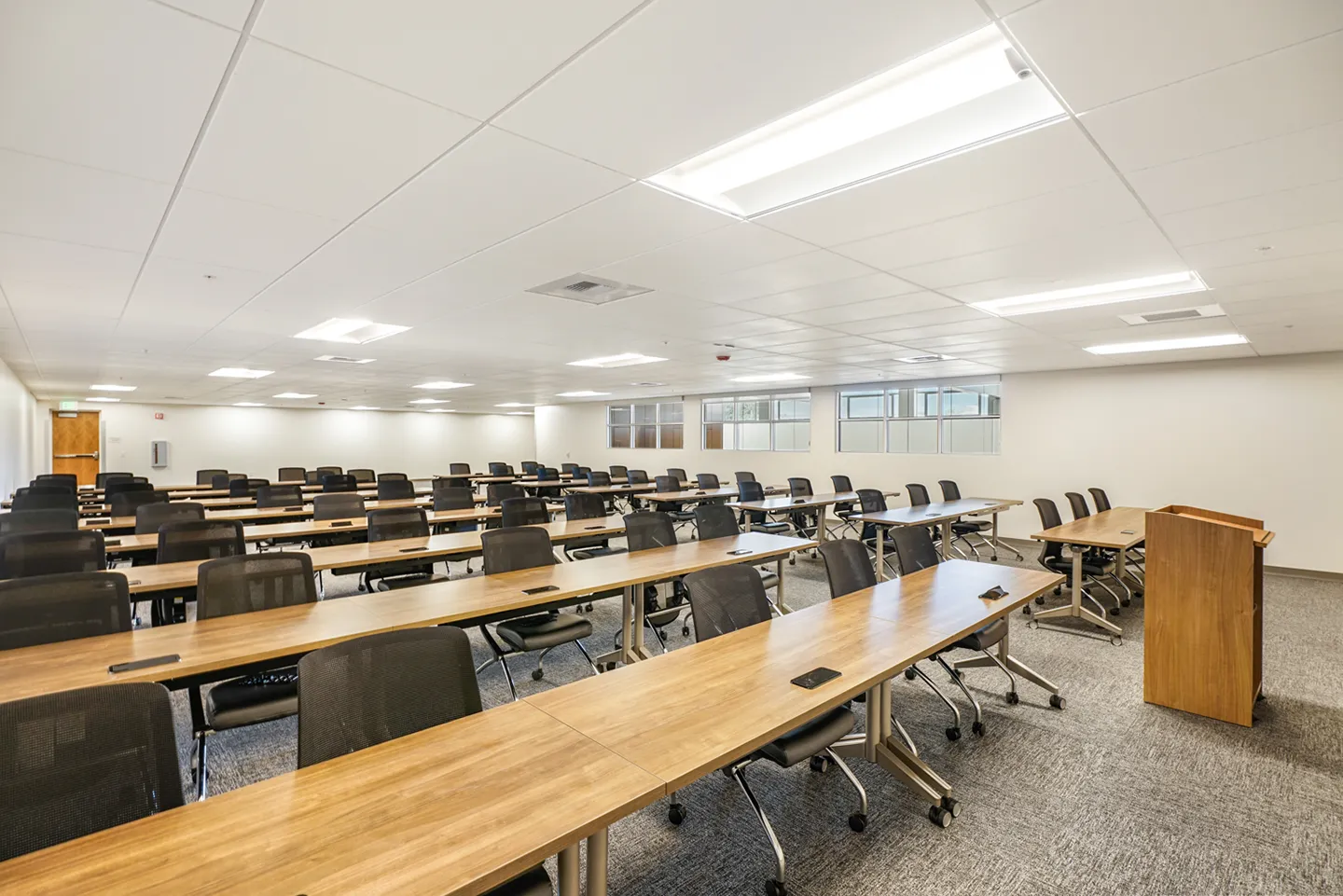 Classroom-style spaces create a venue for training and team coordination meetings.