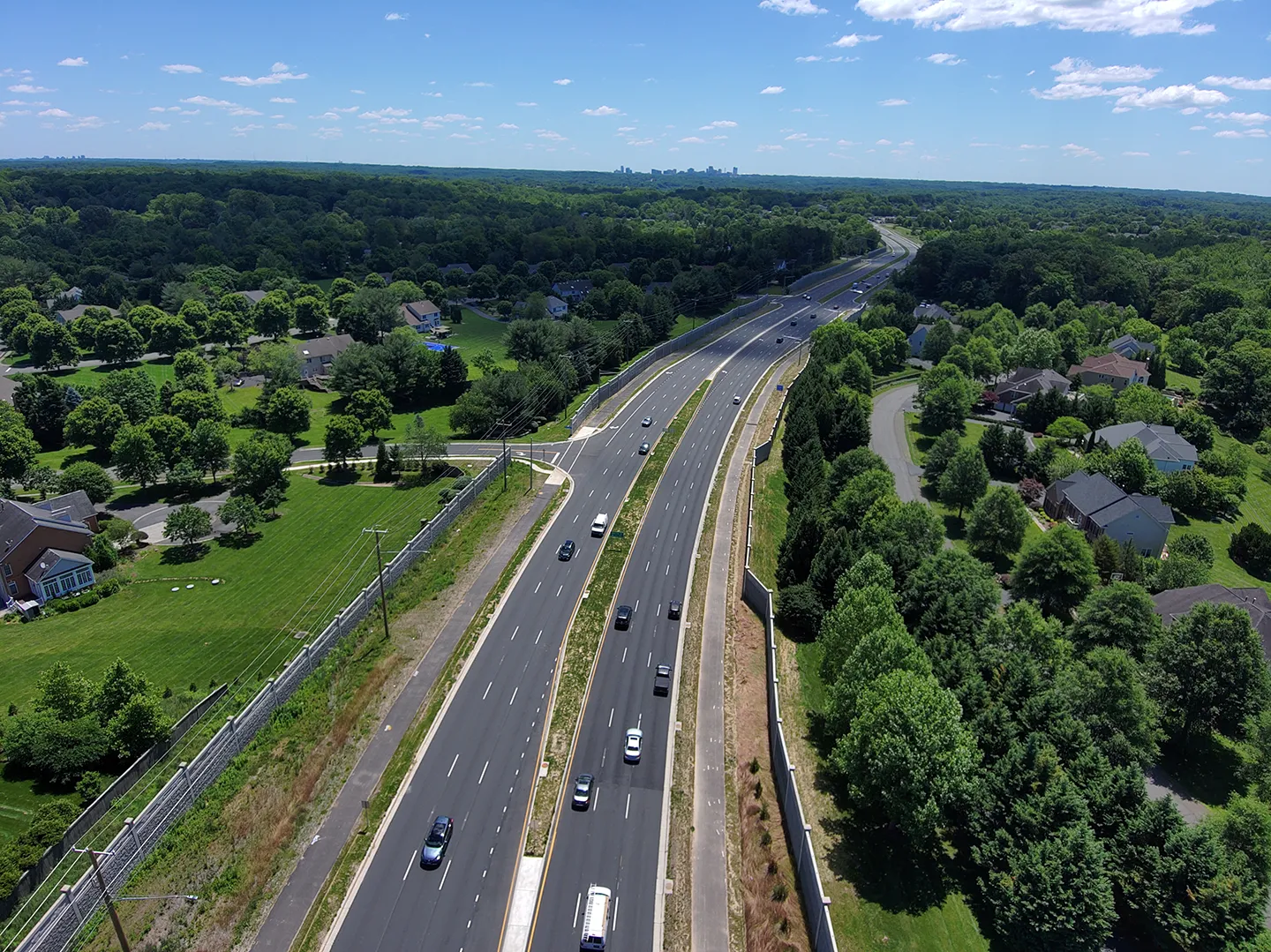 Route 7 was widened from four to six lanes to increase capacity and improve traffic operations. Photo courtesy of VDOT.