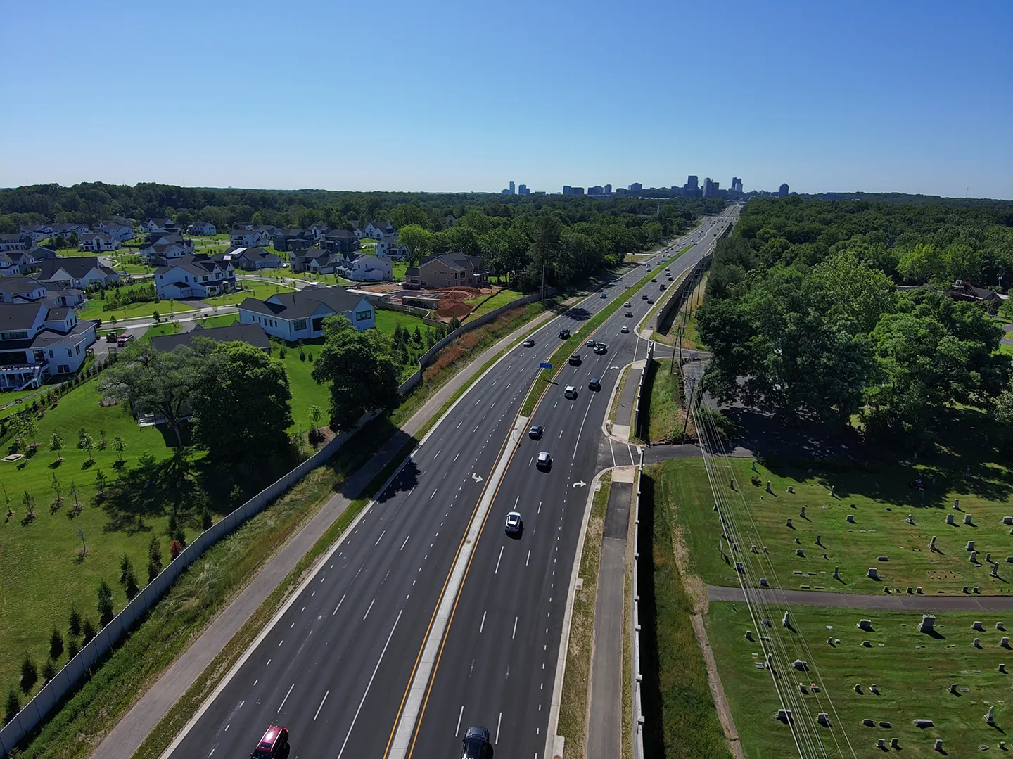 Continuous shared-use paths promote mobility for motorists, bicyclists, and pedestrians. Photo courtesy of VDOT.