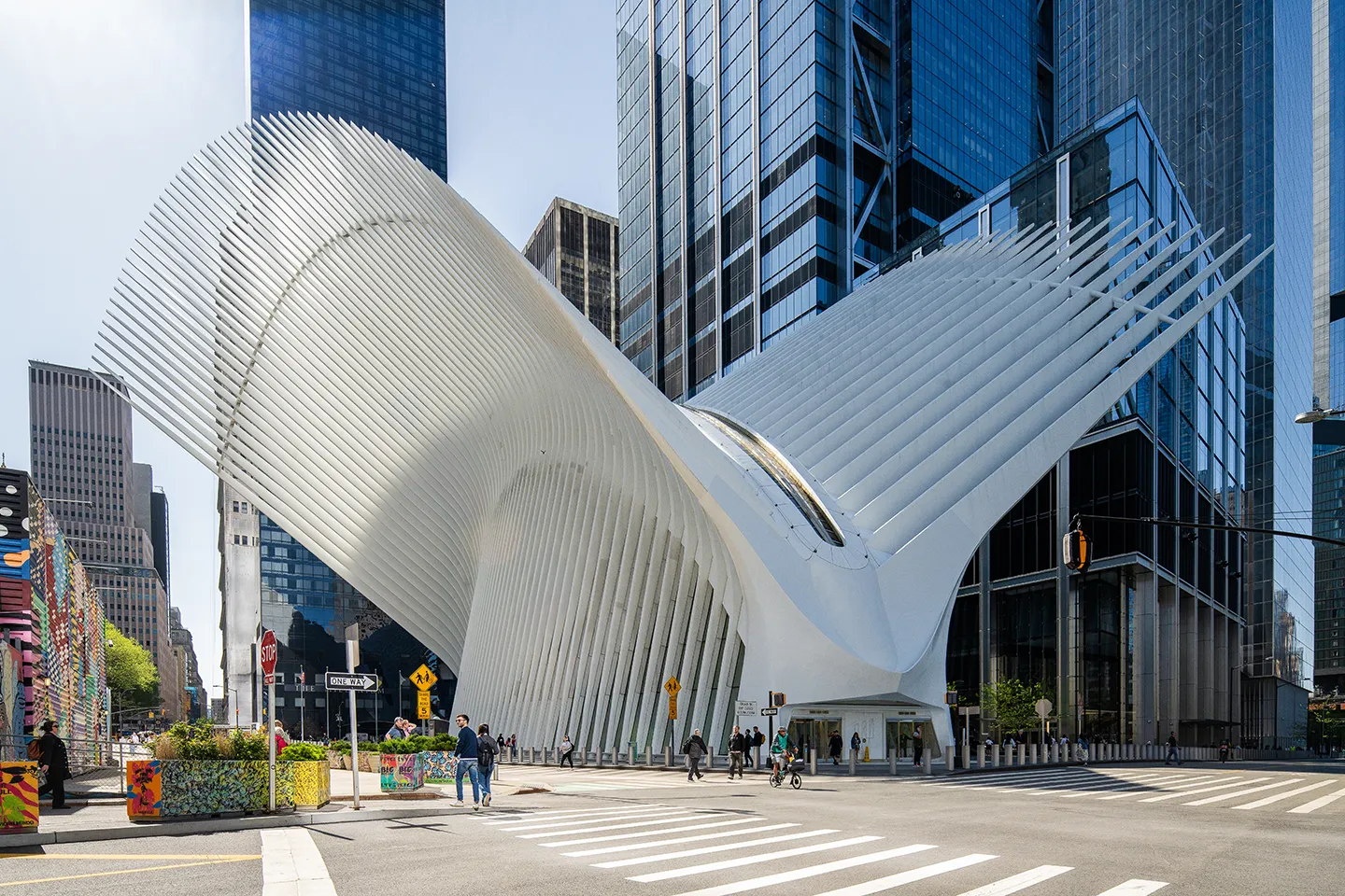Located directly below the Oculus, the Central Fan Plant houses large mechanical equipment that serves the public spaces above.